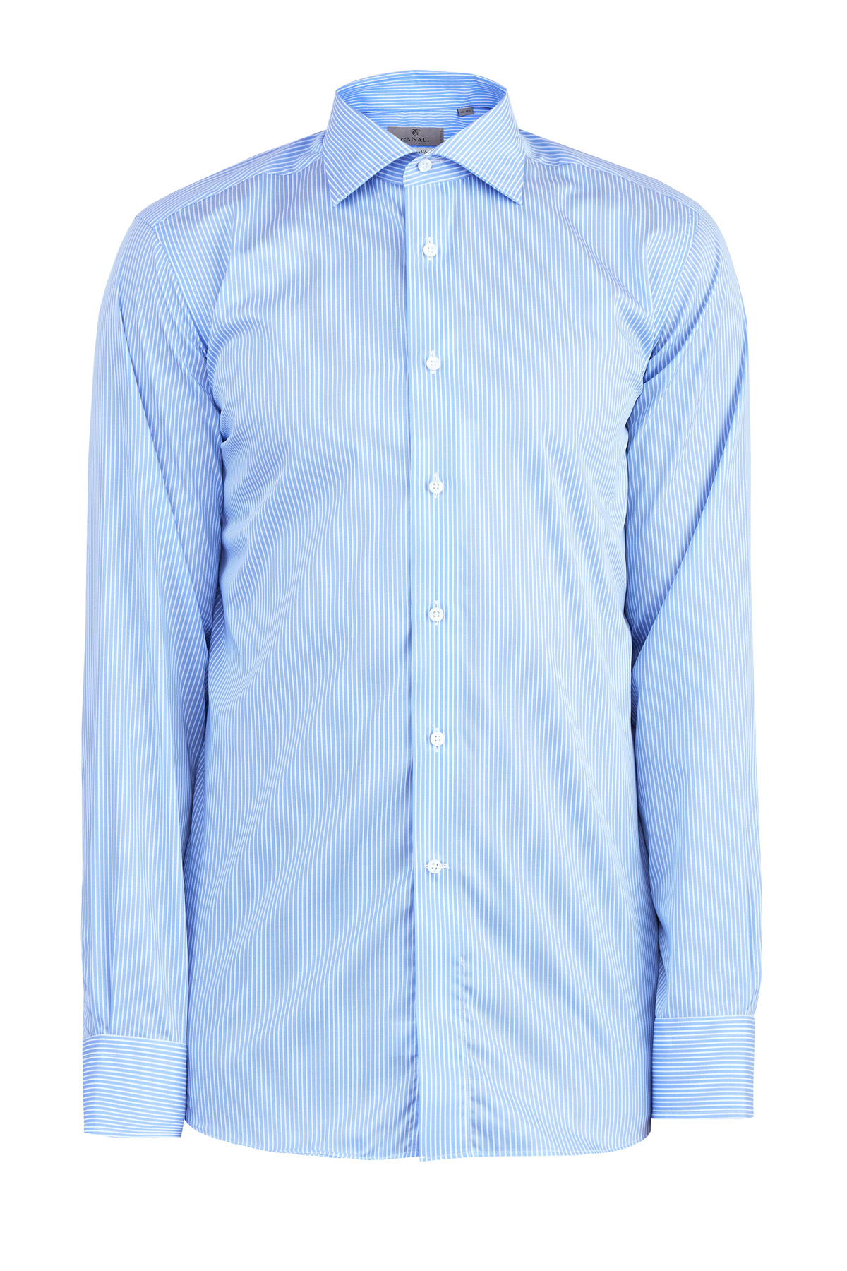 Рубашка из поплина Impeccabile в контрастную полоску CANALI, цвет голубой, размер 50 - фото 1